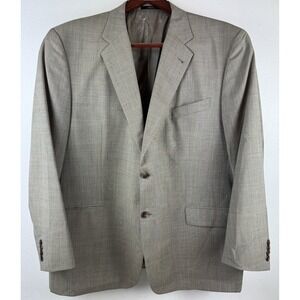 JOSEPH ABBOUD Mens 2 PC SUIT Jacket/Pants Suspenders Tan Wool USA 50L 38W X 28.5